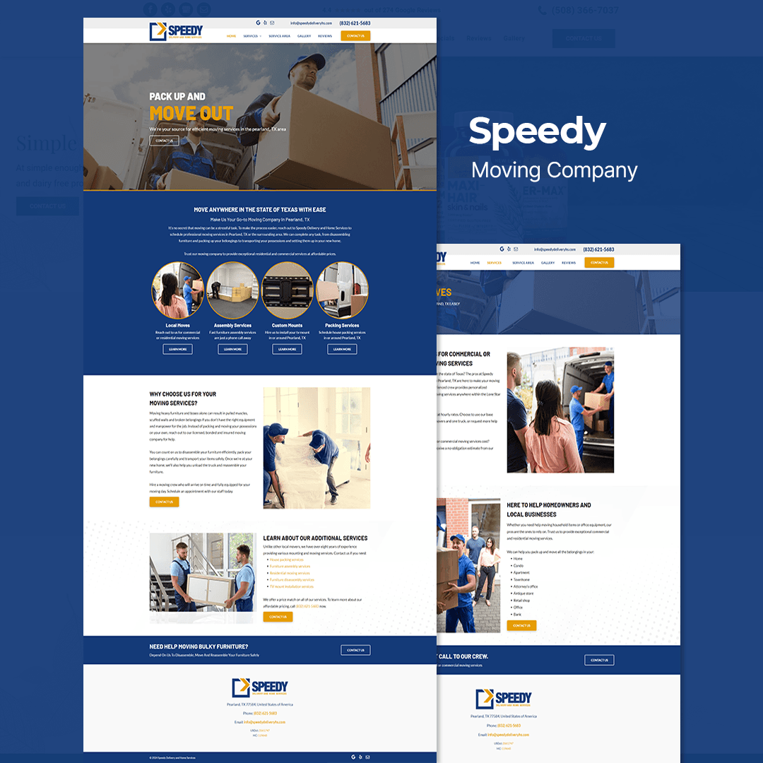 Speedy — Moving Company website design