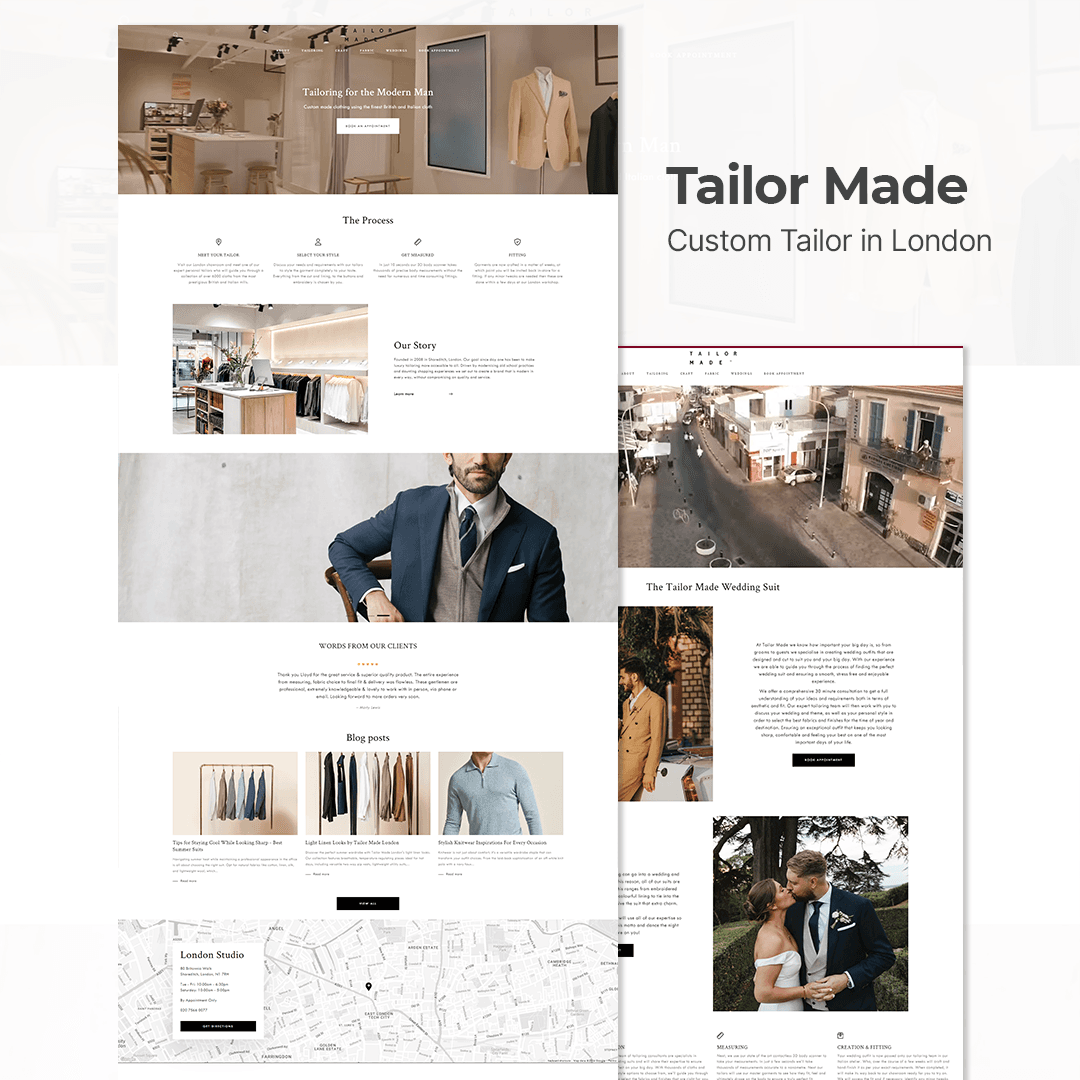 Tailor Made — Custom Tailor in London website design