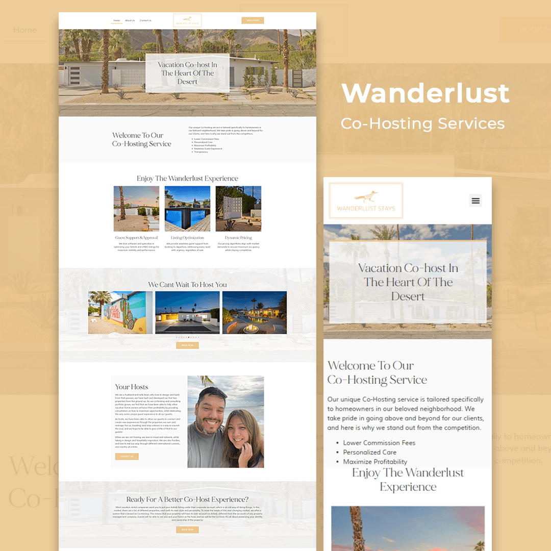 Wanderlust — Co-Hosting Services website design