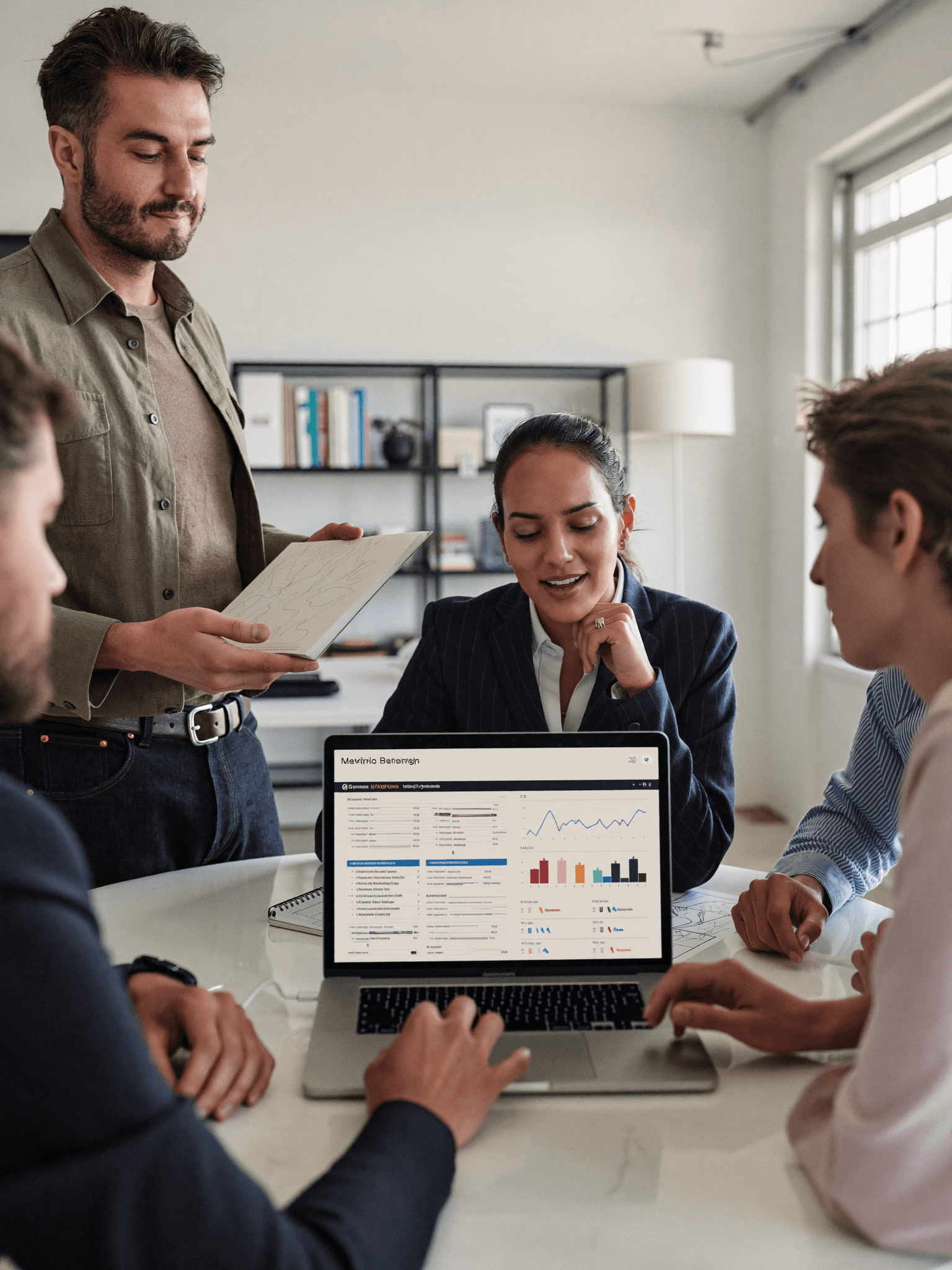 Burst Rank marketing team reviewing website analytics on a laptop